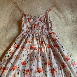 White floral mini dress